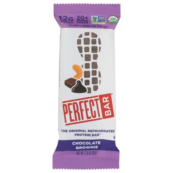 PERFECT FOODS: Chocolate Brownie Protein Bar, 2.18 oz