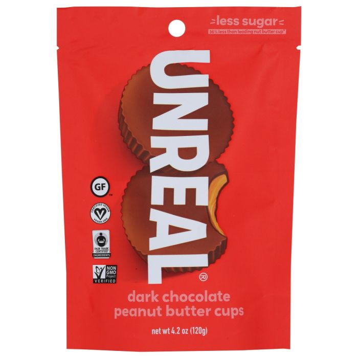 UNREAL: Dark Chocolate Peanut Butter Cups, 4 oz
