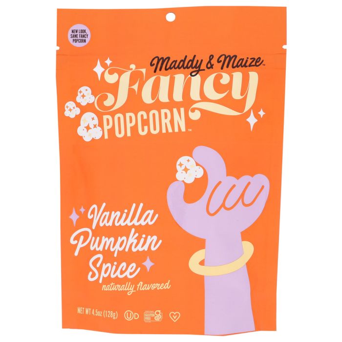 MADDY & MAIZE: Vanilla Pumpkin Spice Popcorn, 4.5 oz