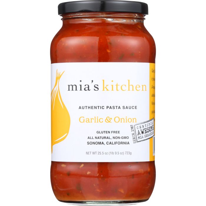 MIA'S KITCHEN: Authentic Pasta Sauce Garlic & Onion, 25.5 oz