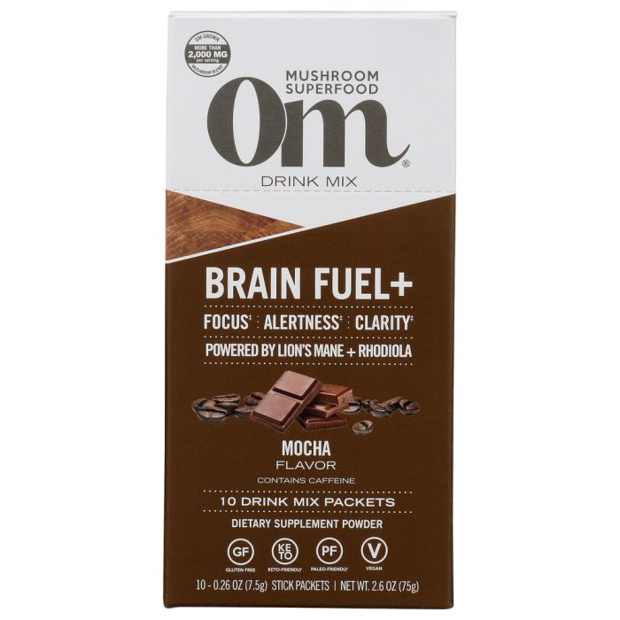 OM ORGANIC MUSHROOM NUTRITION: Mocha Brain Fuel Drink Stick, 2.6 oz