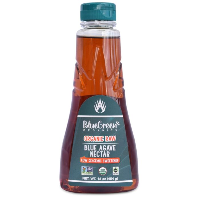 BLUE GREEN ORGANICS: Agave Blue Nectar Raw, 16 oz