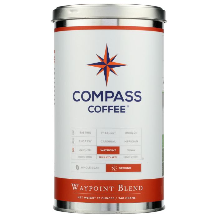 COMPASS COFFEE: Waypoint Blend Ground Coffee, 12 oz