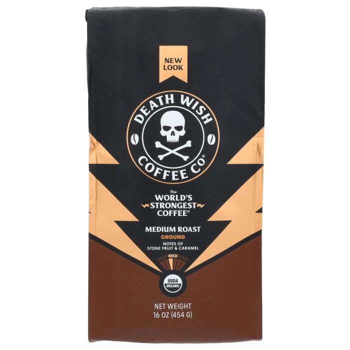 DEATH WISH COFFEE: Medium Roast Coffee Ground, 16 oz