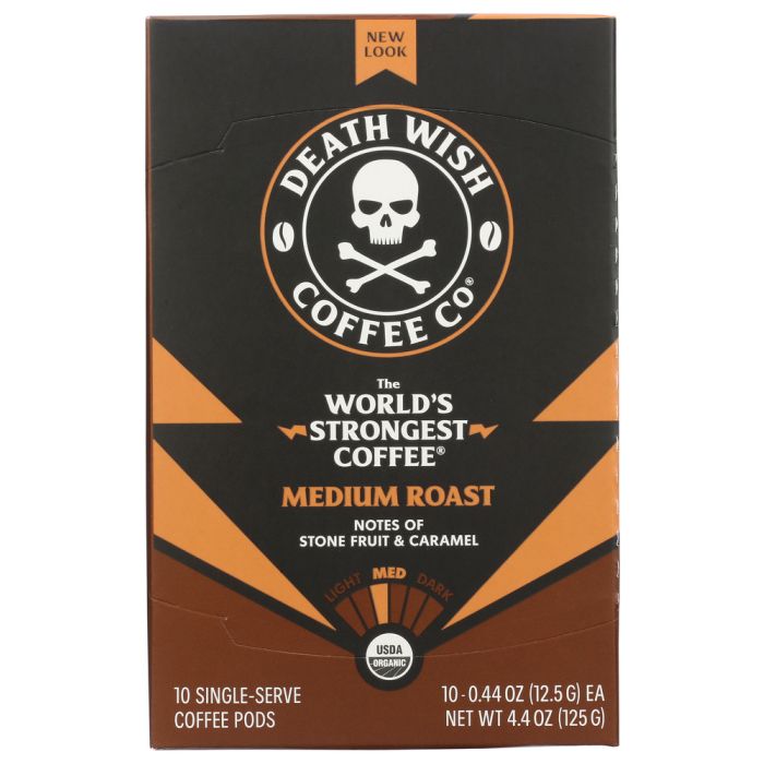 DEATH WISH COFFEE: Single Serve Medium Roast Coffee, 10 cp