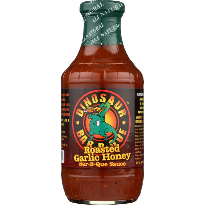 DINOSAUR: Sauce Honey Bar-B-Que Roasted Garlic, 19 oz
