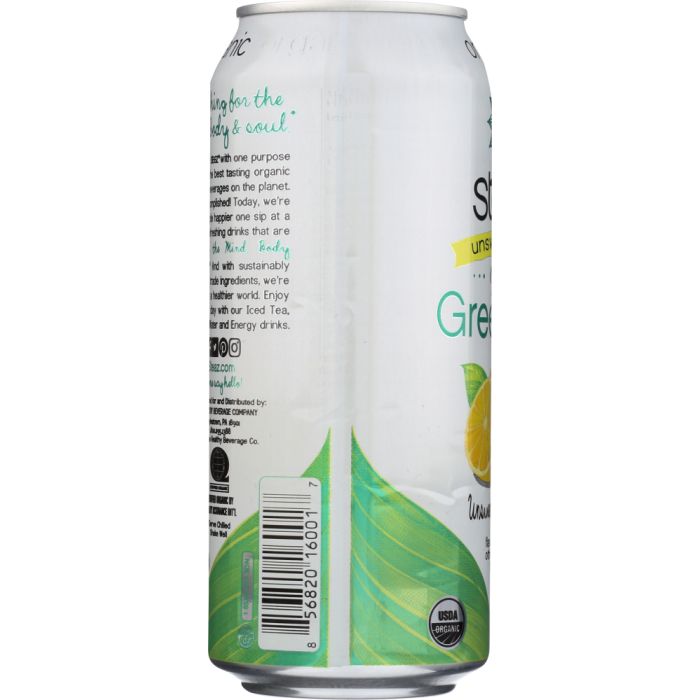 STEAZ: Organic Iced Green Tea Unsweetened with Lemon, 16 oz
