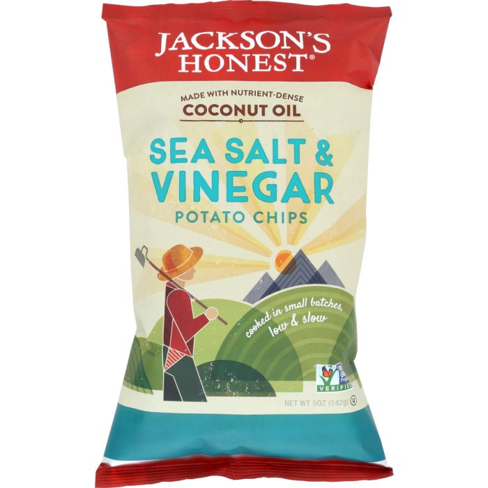 JACKSON'S HONEST: Sea Salt & Vinegar Potato Chips, 5 Oz