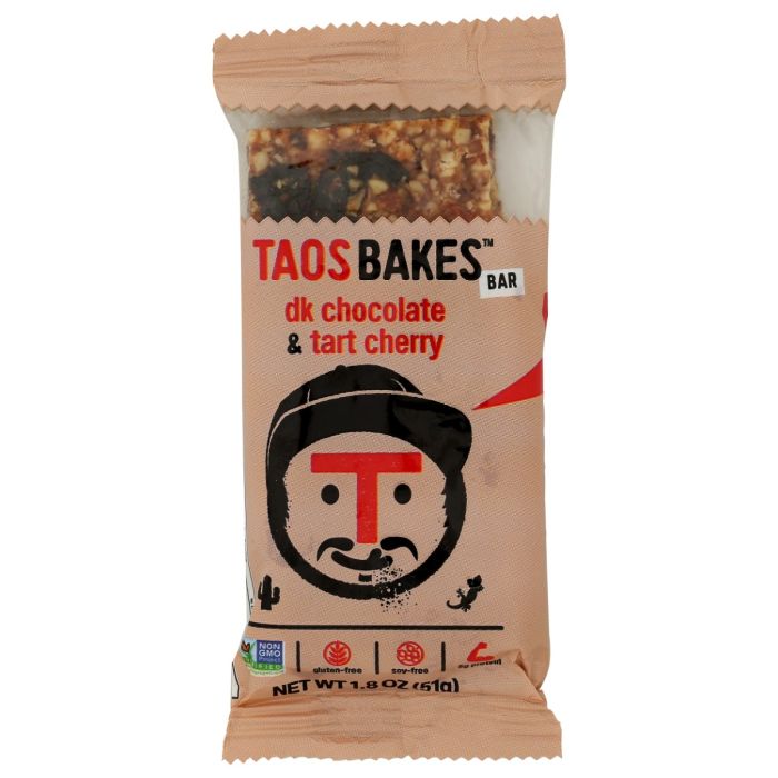 TAOS BAKES: Dark Chocolate & Tart Cherry Snack Bar, 1.8 oz