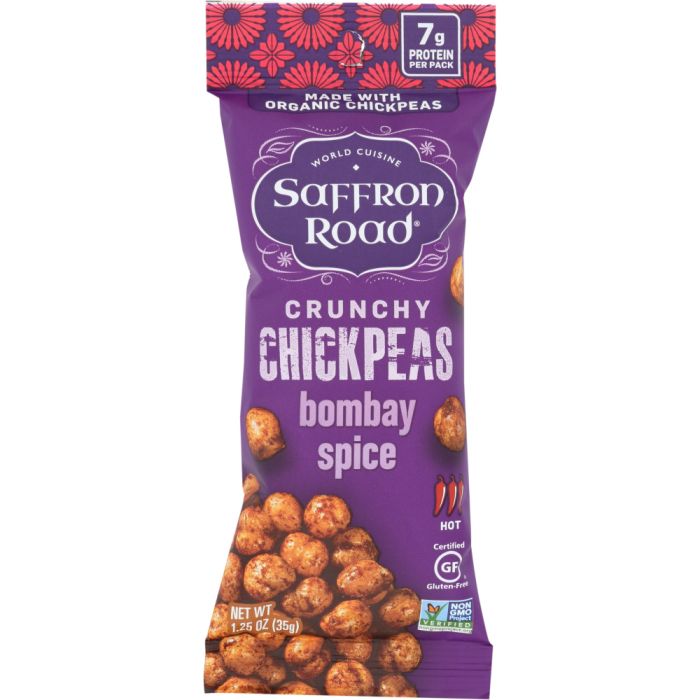 SAFFRON ROAD: Bombay Spice Crunchy Chickpeas, 1.25 oz