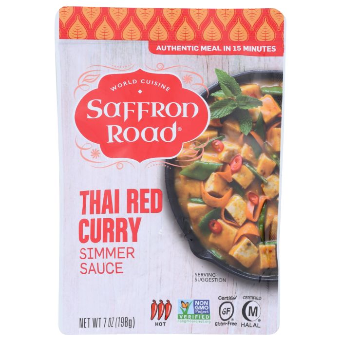SAFFRON ROAD: Thai Red Curry Simmer Sauce, 7 oz