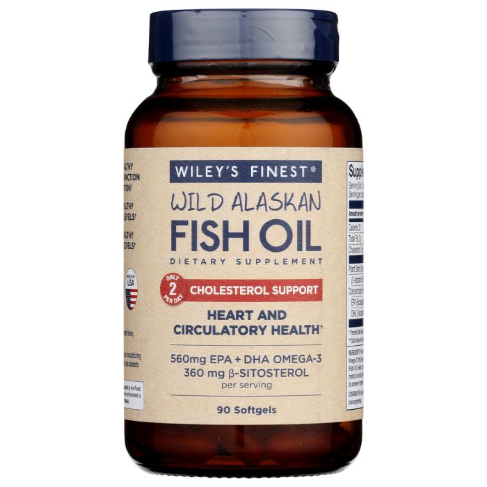WILEYS FINEST: Wild Alaskan Fish Oil Cholesterol Support, 90 sg