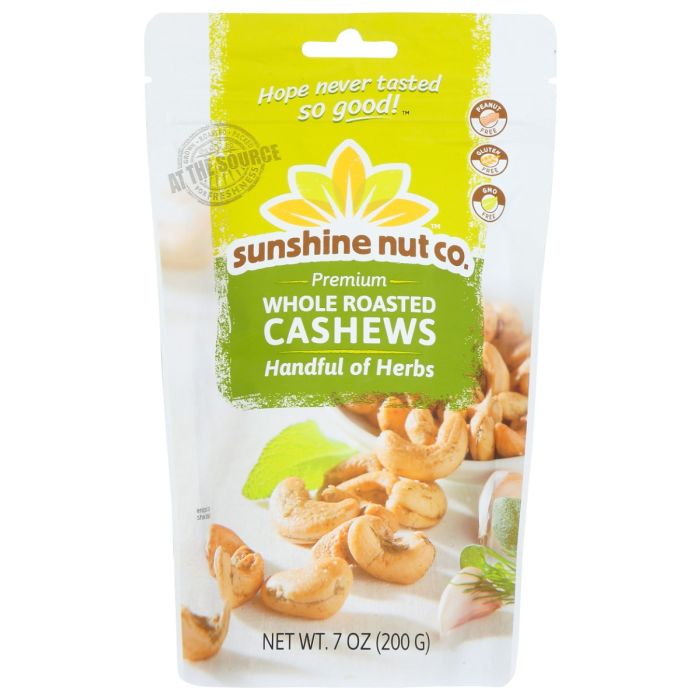 SUNSHINE NUT COMPANY: Whole Roasted Cashews Handful of Herbs, 7 oz