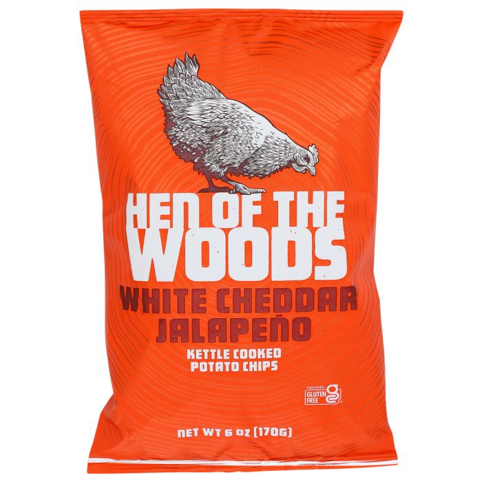 HEN OF THE WOODS: White Cheddar Jalapeno Chips, 6 oz