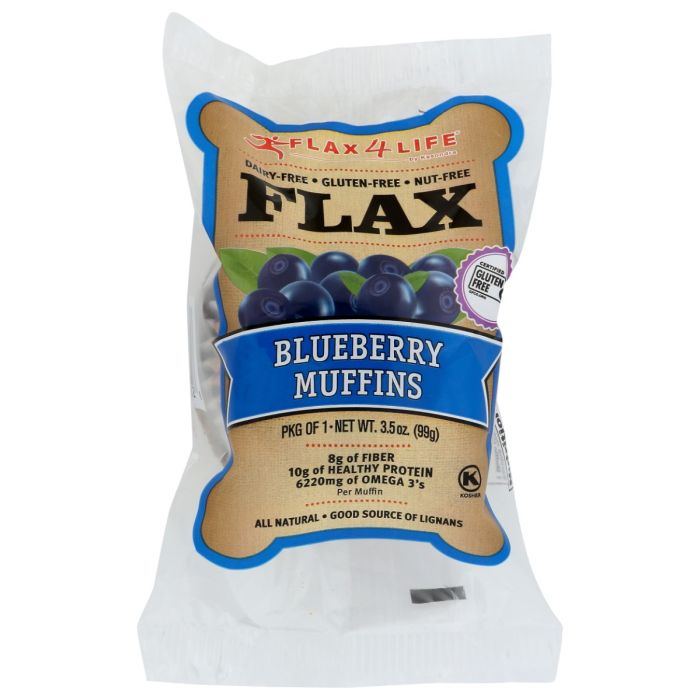 FLAX4LIFE: Single Serve Wild Blueberry Muffin, 3.5 oz