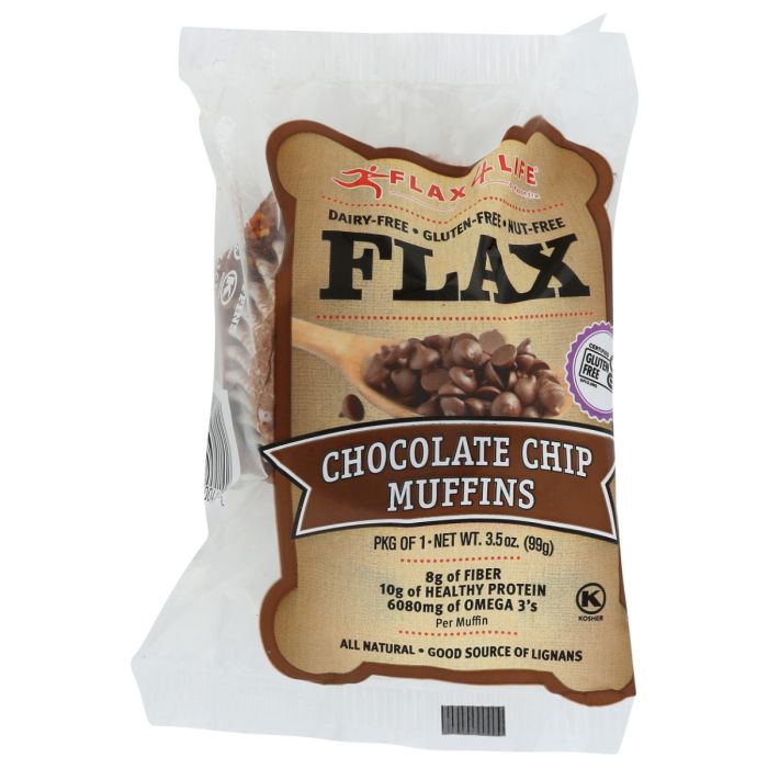 FLAX4LIFE: Gluten Free Flax Muffins Chunky Chocolate Chip Single, 3.5 oz