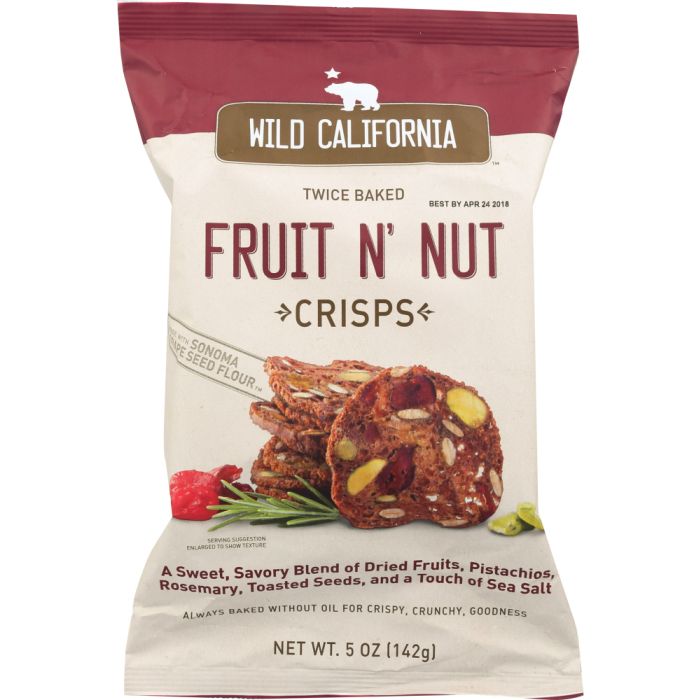 WILD CALIFORNIA: Crisps Fruit N Nut, 5 oz