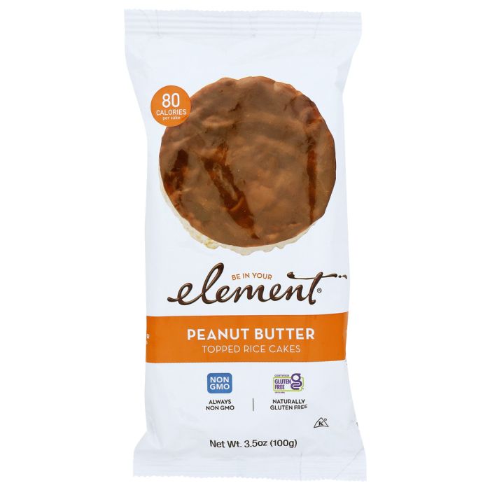 ELEMENT SNACKS: Peanut Butter Topped Rice Cakes, 3.5 oz