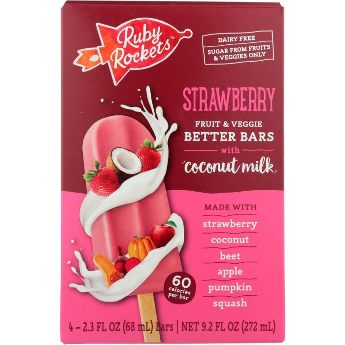 RUBYS ROCKETS: Bar Bessert Frozen Strawberry,  9.2 oz