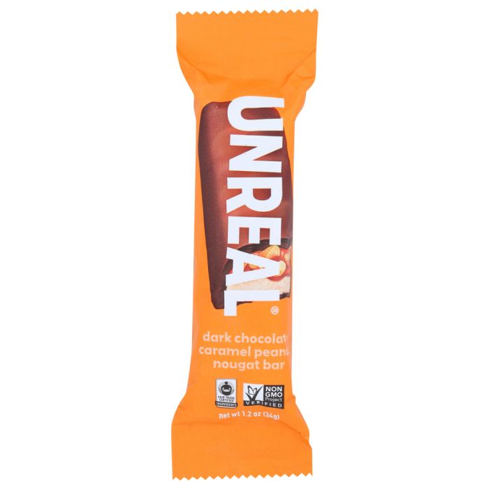 UNREAL: Dark Chocolate Caramel Peanut Nougat Bar, 1.2 oz