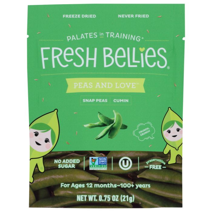 FRESH BELLIES: Snack Toddler Snap Peas, 0.75 oz