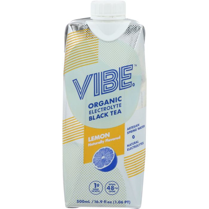 VIBE X: Ready to Drink Organic Electrolyte Black Tea Lemon, 16.9 fl oz