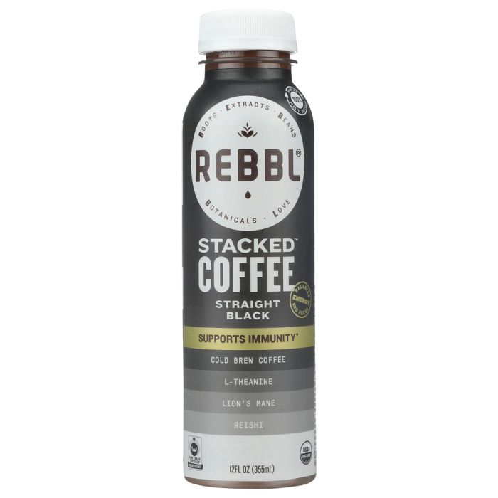 REBBL: Stacked Coffee Straight Black, 12 fo