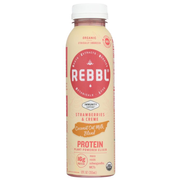 REBBL: Strawberries Creme Protein Elixir, 12 fo