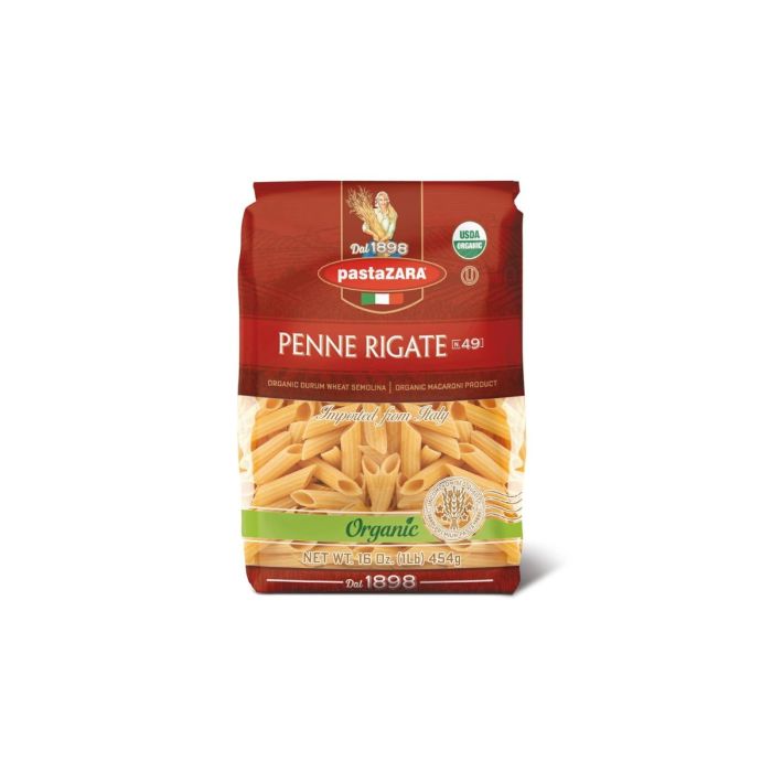 PASTA ZARA: Penne Rigate Organic, 16 oz
