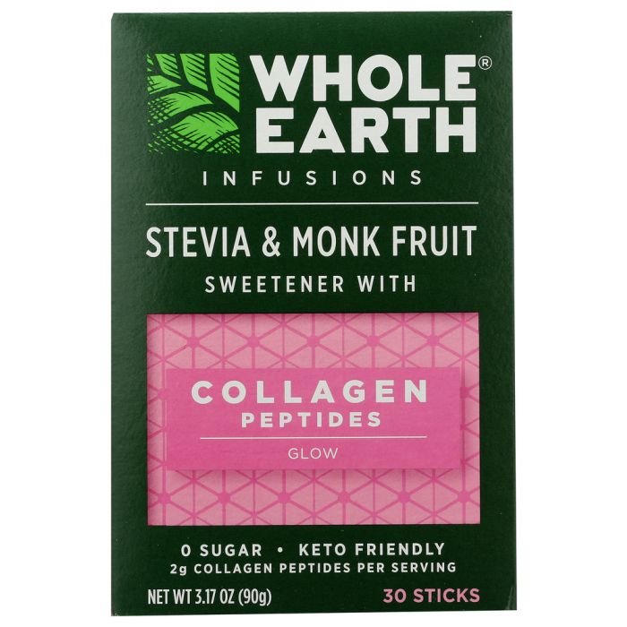 WHOLE EARTH: Infusions Stevia & Monk Fruit Collagen Peptides, 30 pk