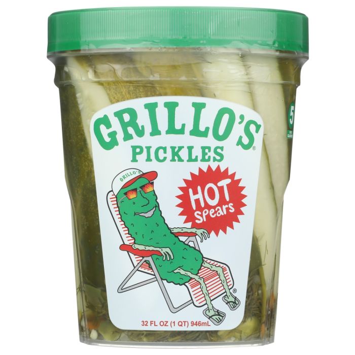 GRILLOS PICKLES: Hot Pickle Spears, 32 fo