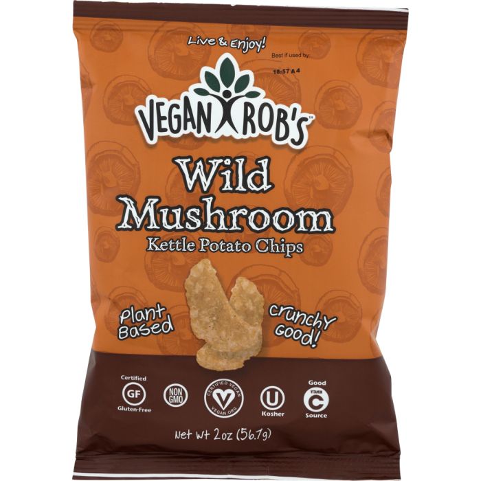 VEGANROBS: Wild Mushroom Kettle Potato Chips, 2 oz