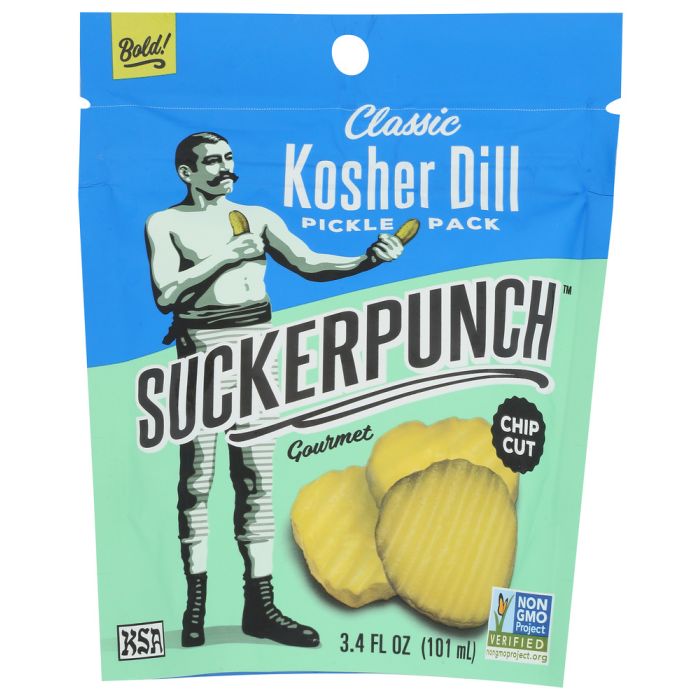 SUCKERPUNCH: Classic Dill Pickle Chips, 3.4 oz