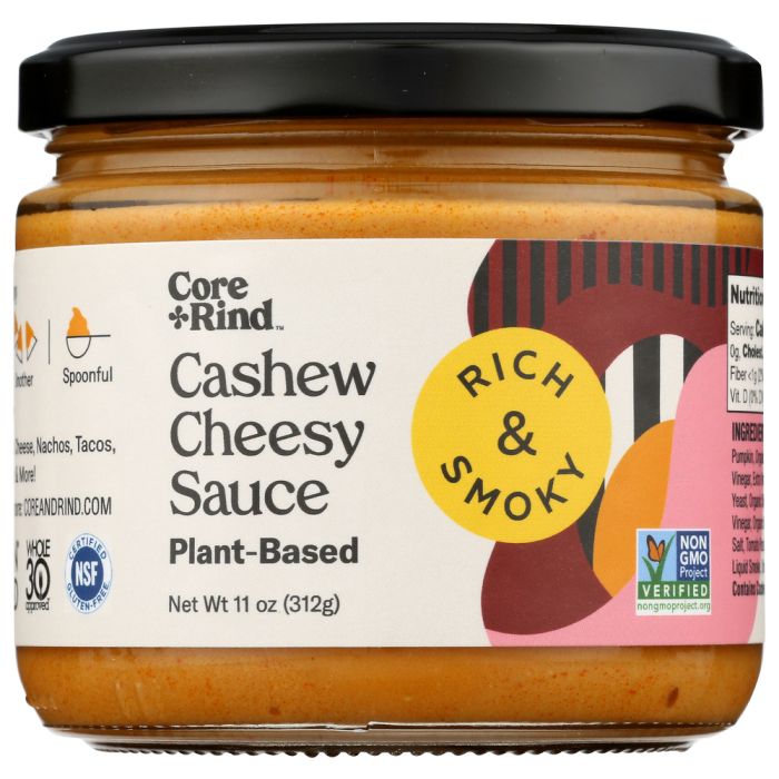 CORE AND RIND: Rich And Smoky Cashew Cheesy Sauce, 11 oz