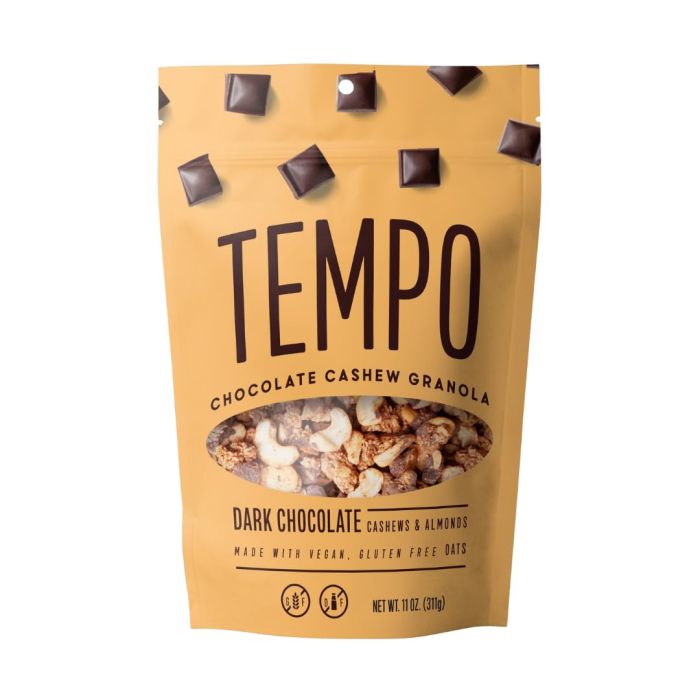 TEMPO GRANOLA: Dark Chocolate Cashew Granola Clusters, 11 oz