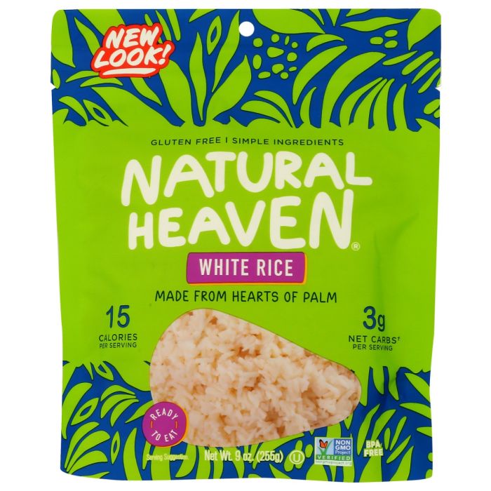 NATURAL HEAVEN: White Rice Hearts Of Palm, 9 oz