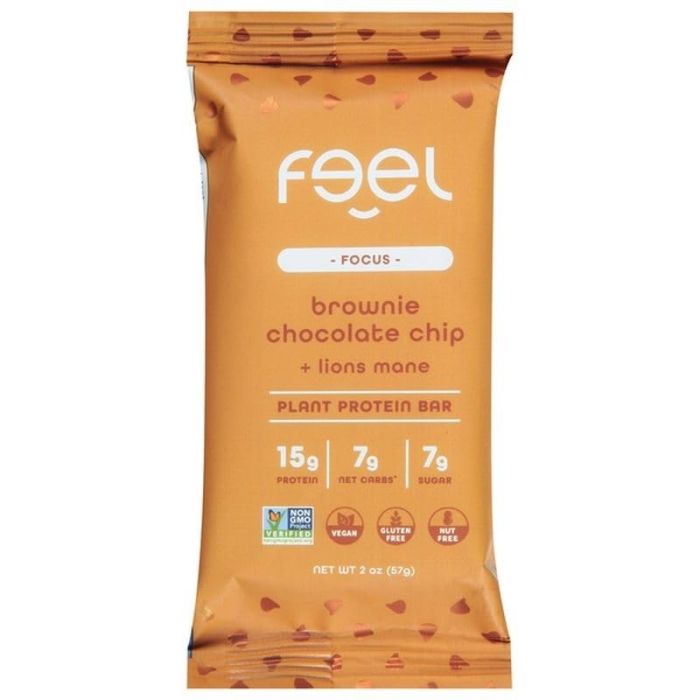 FEEL BAR: Brownie Chocolate Chip Plant Protein Bar, 2 oz