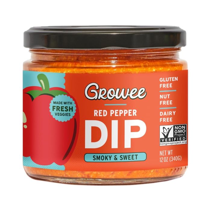 GROWEE FOODS: Red Pepper Dip Smoky And Sweet, 12 oz