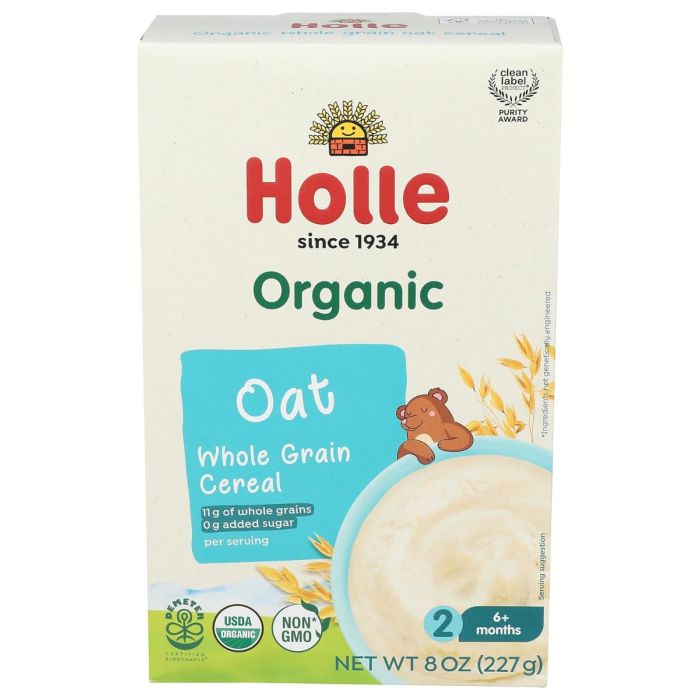 HOLLE: Organic Whole Grain Oat Cereal, 8 oz