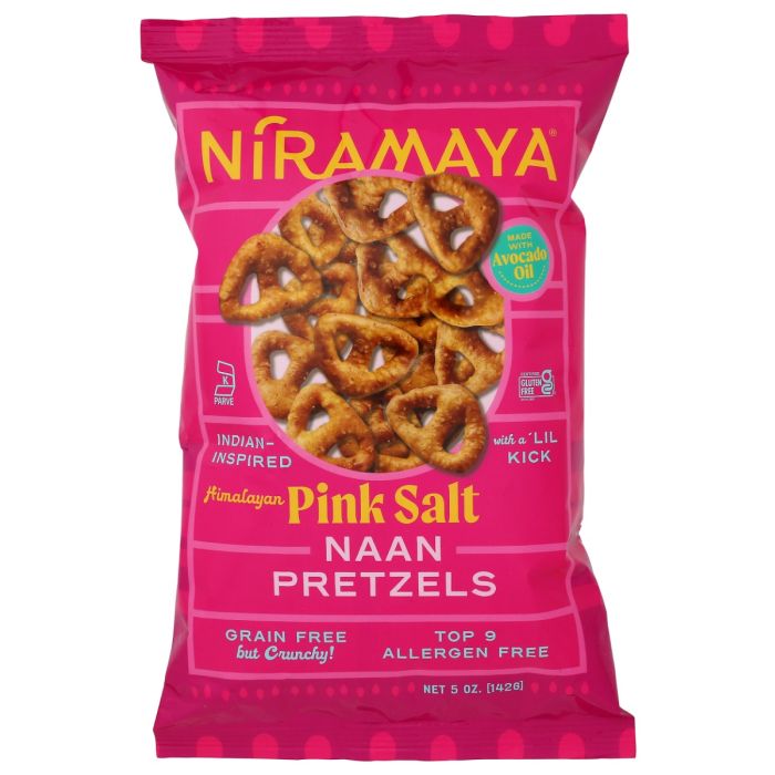 NIRAMAYA: Pink Salt Naan Pretzels, 5 oz