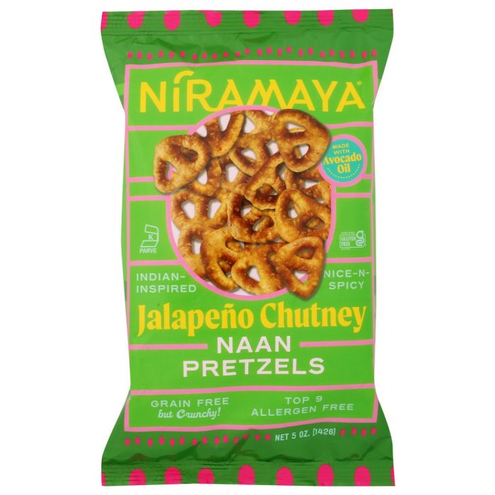 NIRAMAYA: Jalapeno Chutney Naan Pretzels, 5 oz