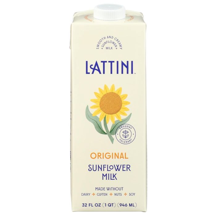 LATTINI: Original Sunflower Milk, 32 fo