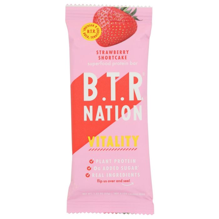 B T R NATION: Strawberry Shortcake Superfood Nut Butter Bar, 1.23 oz