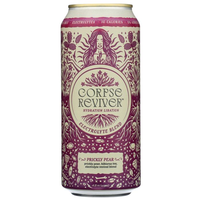 CORPSE REVIVER: Prickly Pear Electrolyte Hydration Drink, 16 fo