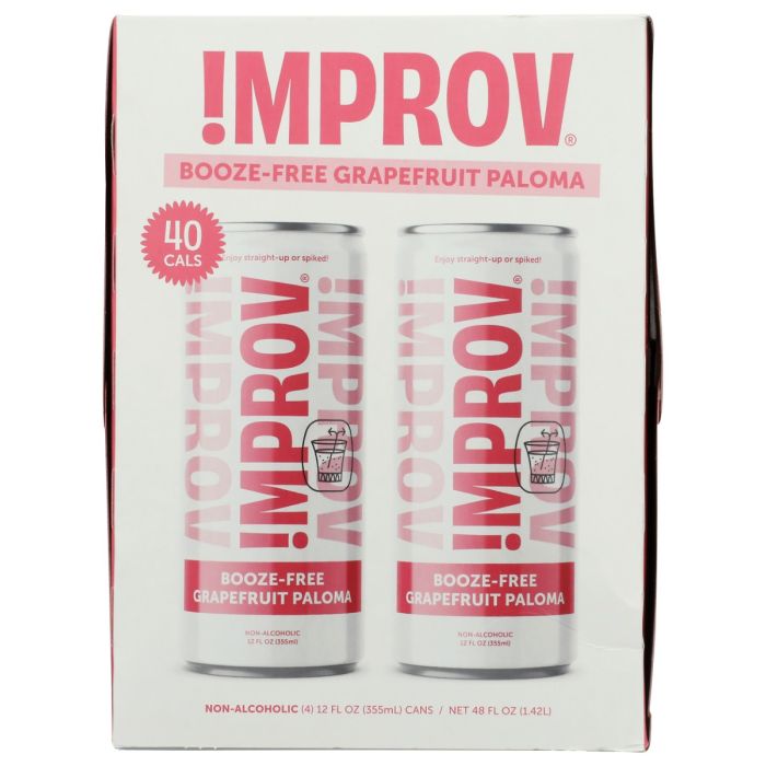 IMPROV BOOZE FREE COCKTAILS: Grapefruit Paloma Non-Alcoholic Cocktail, 48 fo
