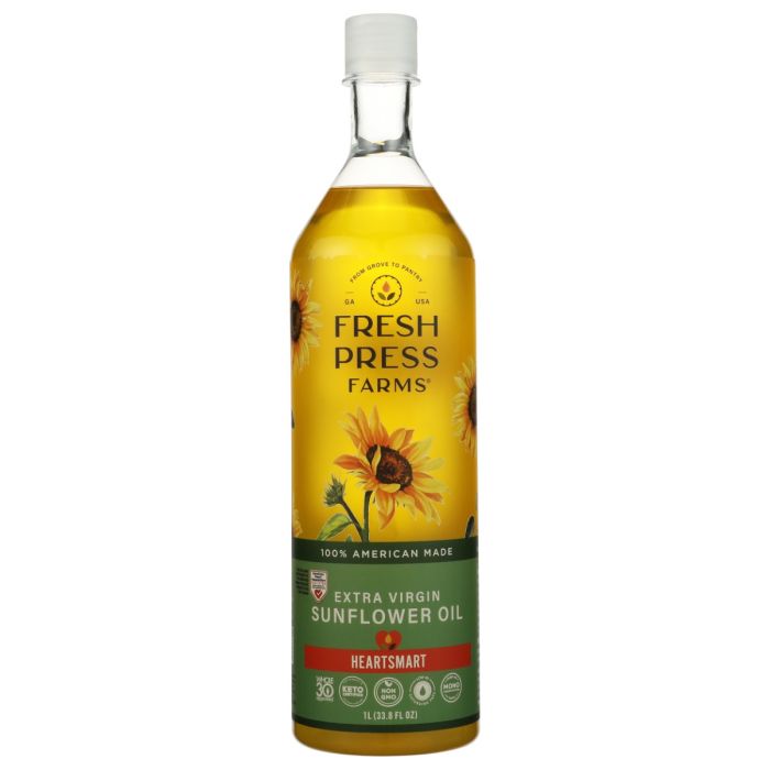 FRESH PRESS FARMS: Extra Virgin Sunflower Oil, 1 lt