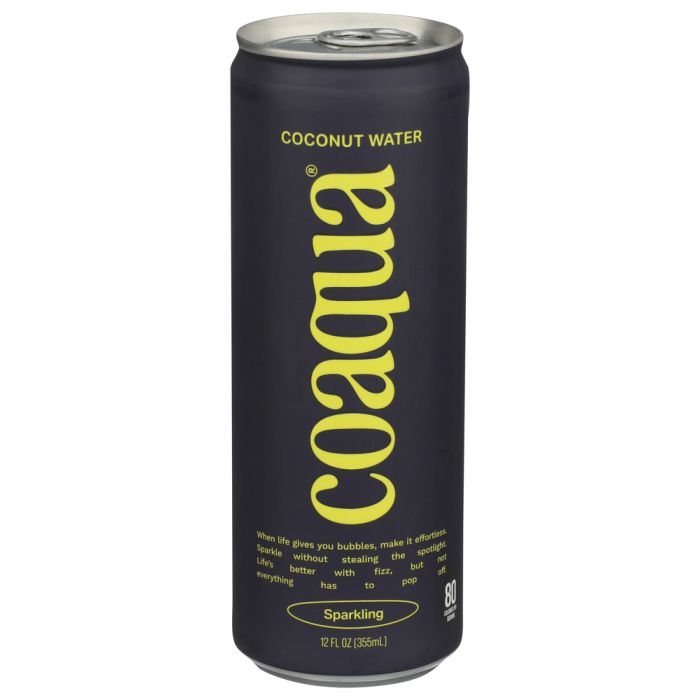 COAQUA: Sparkling Coconut Water, 12 fo