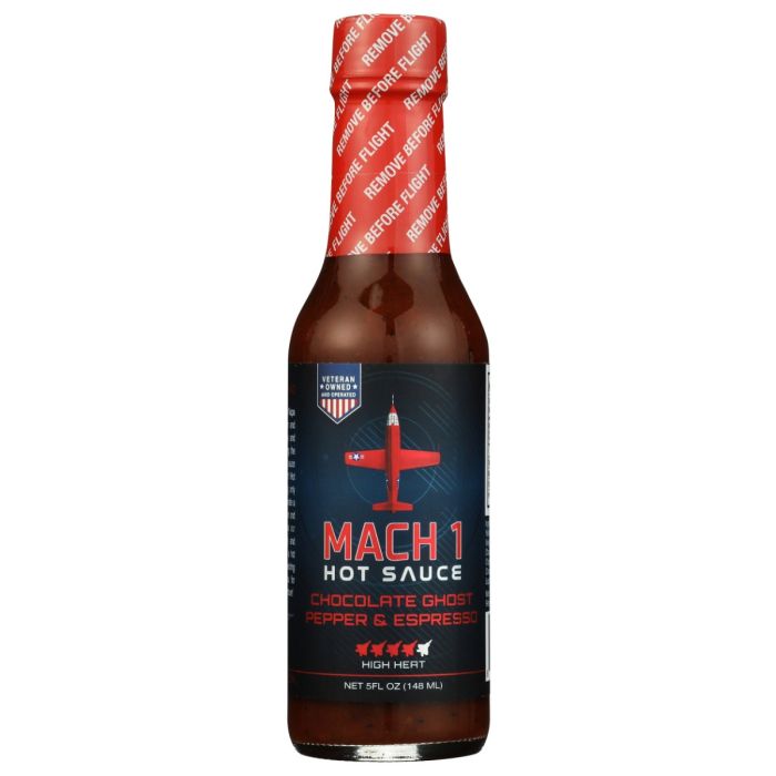 MACH1: Chocolate Ghost Pepper and Espresso Hot Sauce, 5 fo