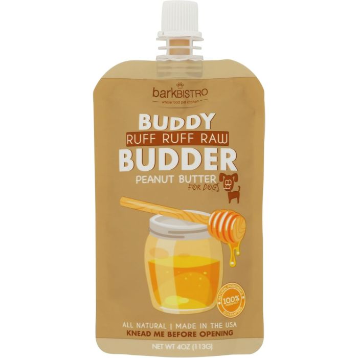 BUDDY BUDDER: Ruff Ruff Raw Peanut Butter for Dogs, 4 oz