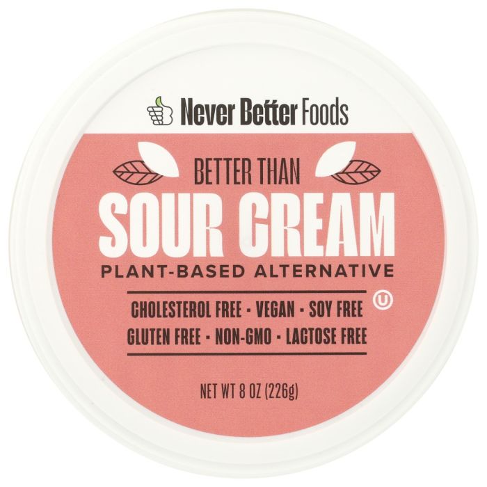 NEVER BETTER FOODS: Sour Cream Plant Based Alternative, 8 oz